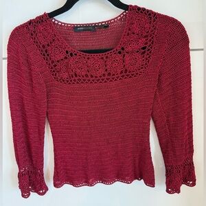 BCBG Maxazria Knit Crochet Top S